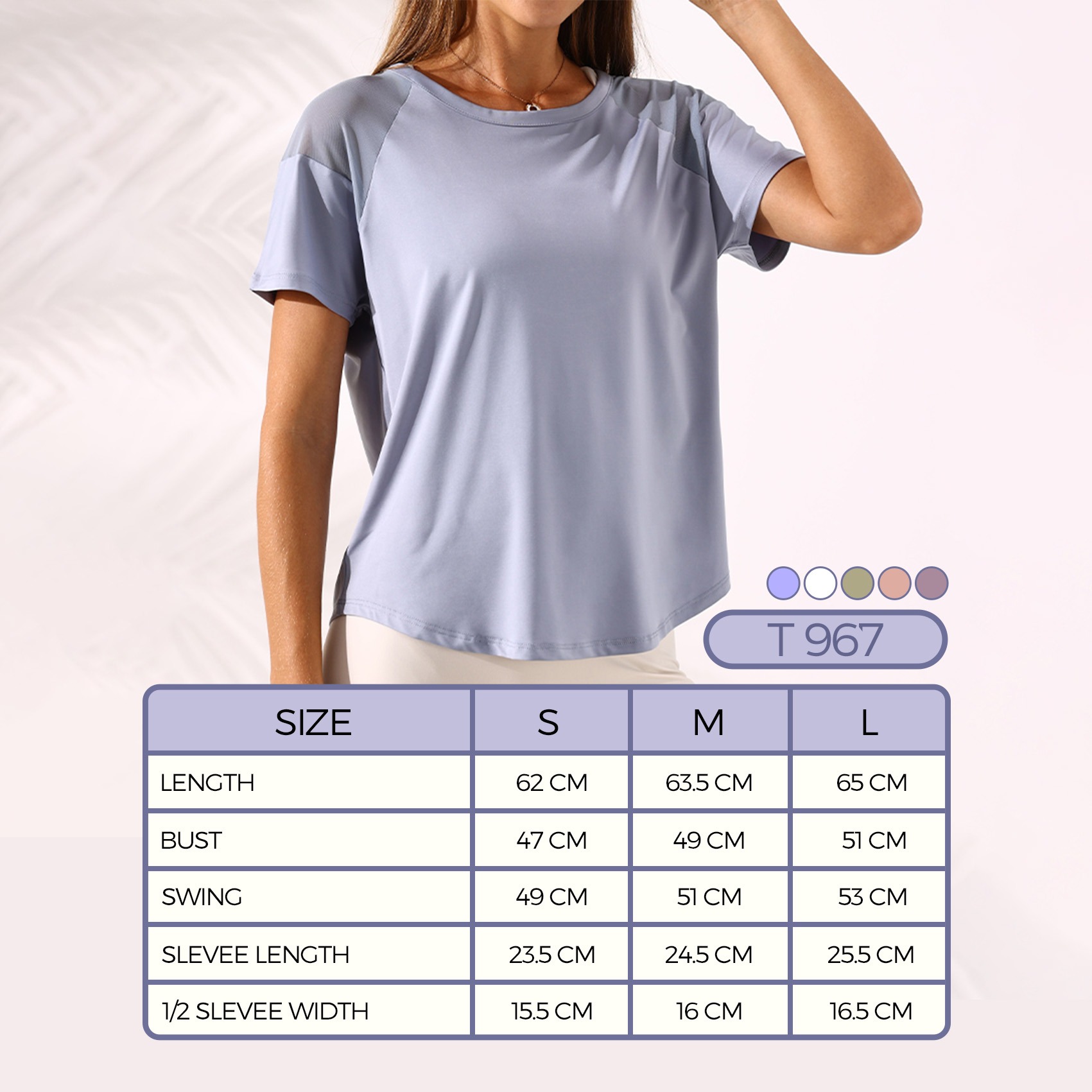 Baju Kaos Senam Yoga Olahraga Wanita Dryfit / Tshirt Sport Women Vania / Top Vania T967