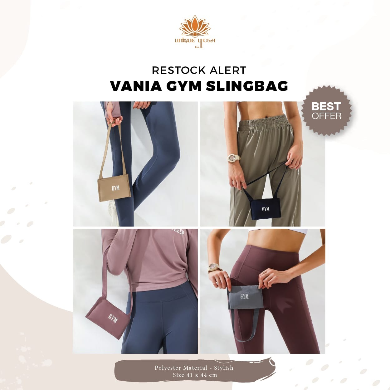 Tas Yoga Tote Bag Gym / Tas Gym Super Ringan / Tote Bag Wanita Terbaru