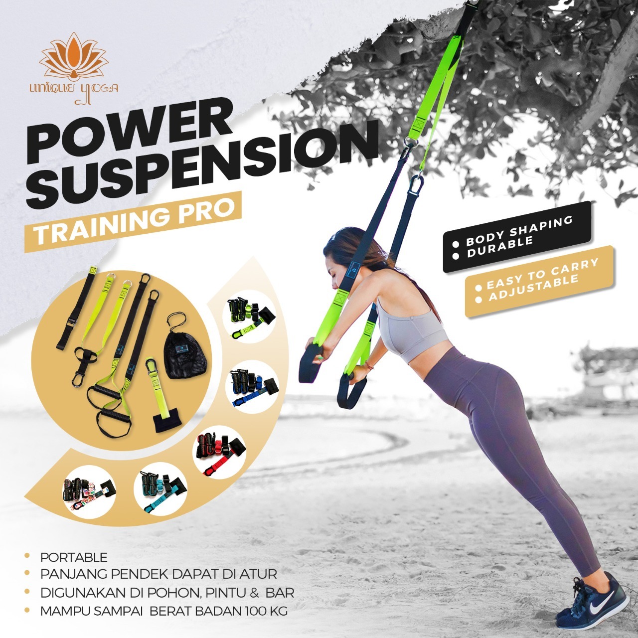 Power Suspension Training Pro / Resistance Exercise Belt / Resistance Excercise Pro 5 / Alat Olahraga / TRX PRO P5