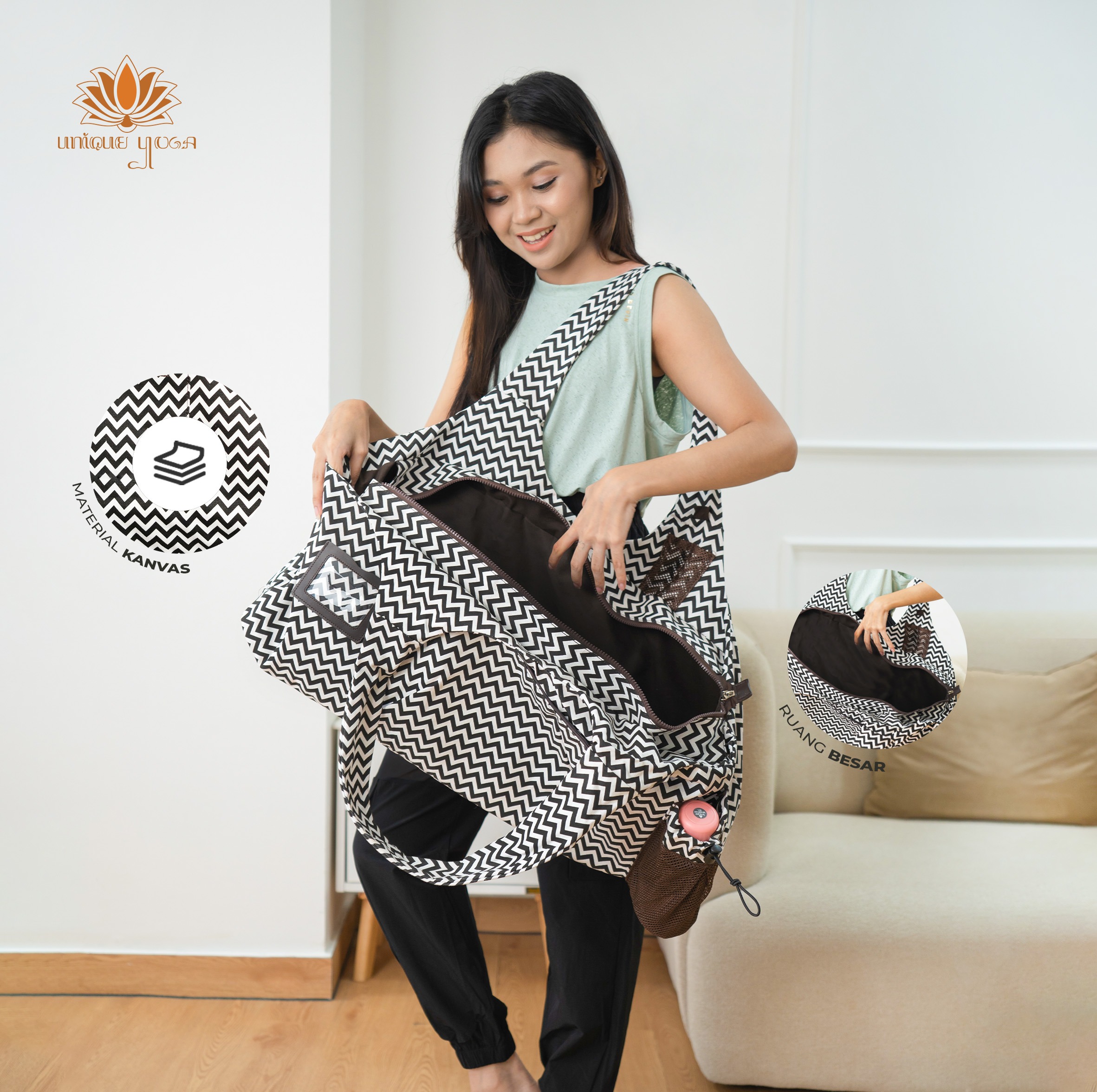Yoga Bag Hera / Hera Bag Yoga / Tas Matras Yoga Big Size / Tas Yoga Motif / Yoga Bag / Yoga Bag Mat