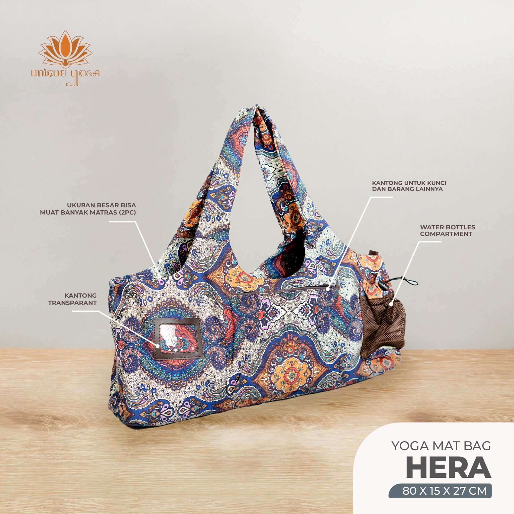 Yoga Bag Hera / Hera Bag Yoga / Tas Matras Yoga Big Size / Tas Yoga Motif / Yoga Bag / Yoga Bag Mat