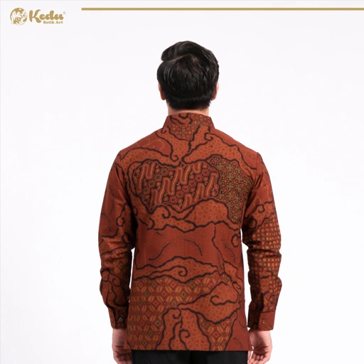 Image of Kemeja Biji Kopi Gowok Katun Lengan Panjang 