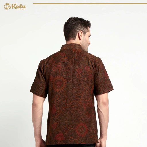 Image of Kemeja Matahari Hitam Dobby Lengan Pendek