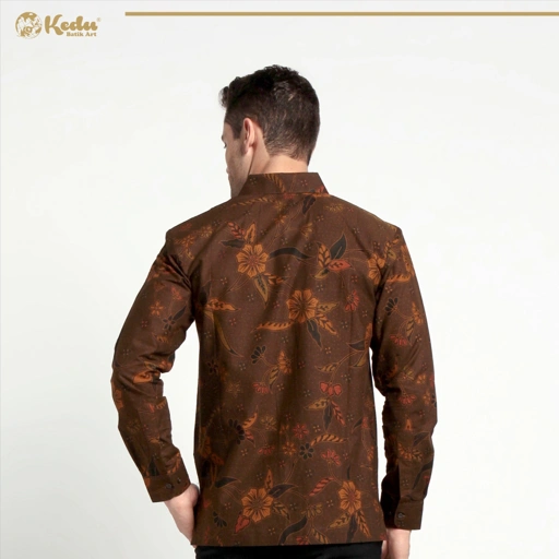 Image of Kemeja Mawar Putih Abu Katun Lengan Panjang 