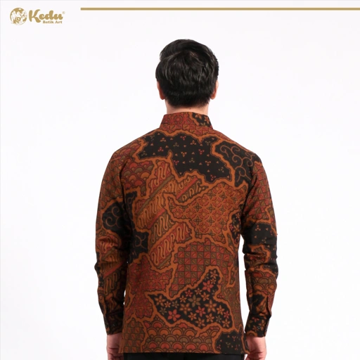 Image of Kemeja Truntum Hitam Katun Lengan Panjang 