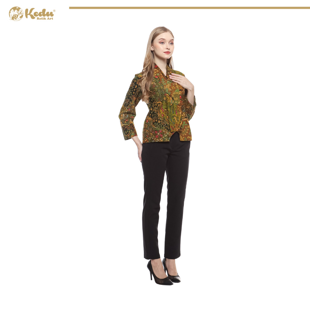 Aksara - Blouse Batik Wanita Dobby Kuning