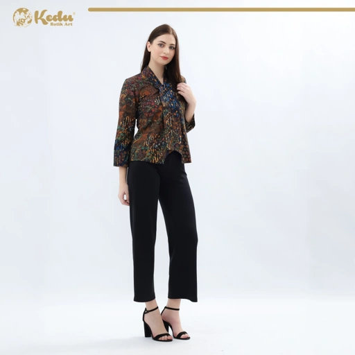 Image of Nova - Blouse Batik Wanita Katun Navy