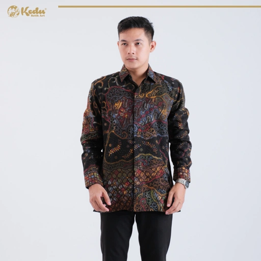 Image of Kemeja Batik Pria Lengan Panjang Regular Fit Dobby Premium - Keenan