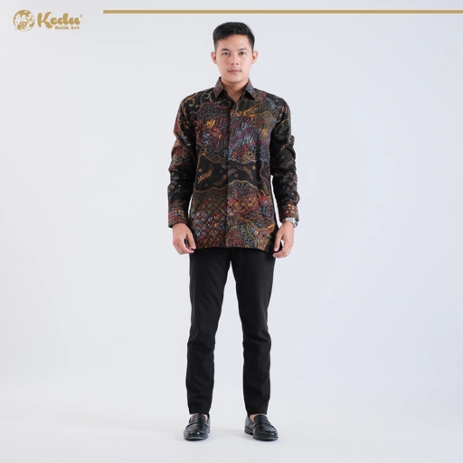 Image of Kemeja Batik Pria Lengan Panjang Regular Fit Dobby Premium - Keenan