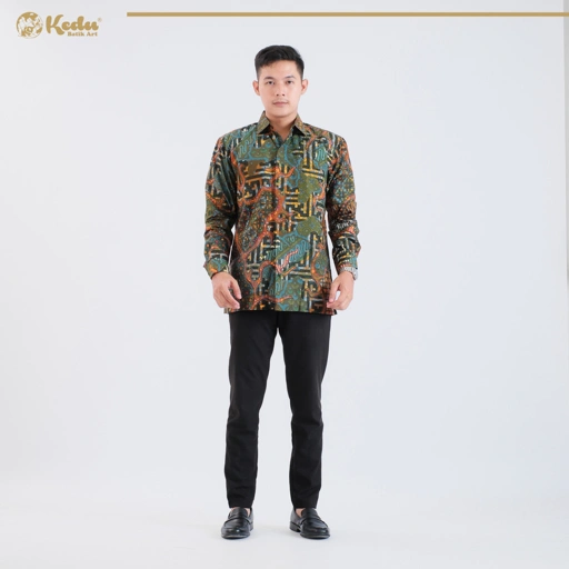 Image of Arunika - Kemeja Batik Pria Lengan Panjang Regular Fit Katun Tosca