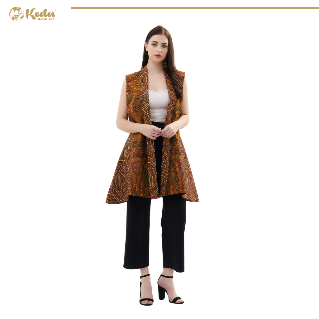 Sheena - Outer Batik Wanita Dobby Kuning