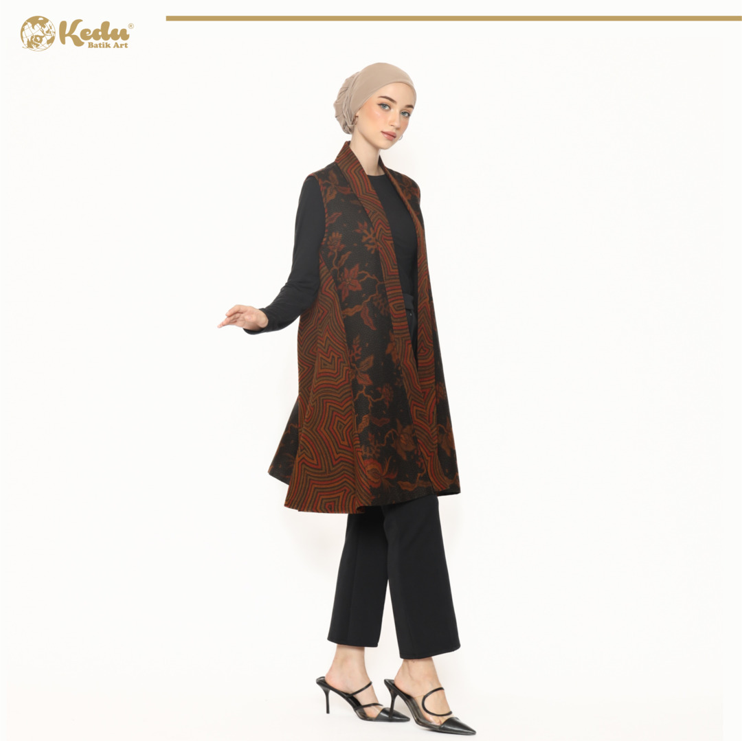Sotong - Outer Batik Wanita Dobby Hitam