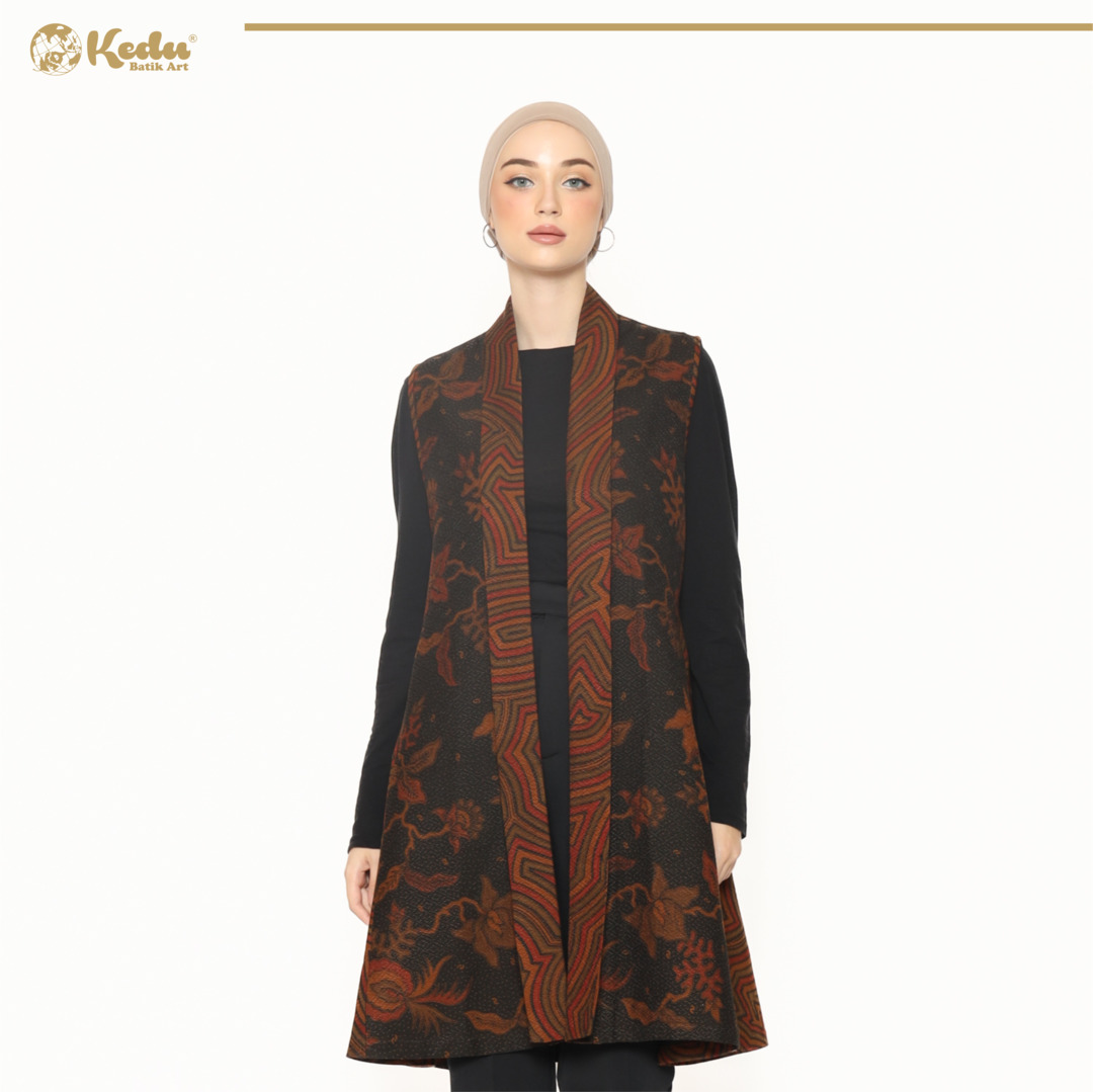 Sotong - Outer Batik Wanita Dobby Hitam