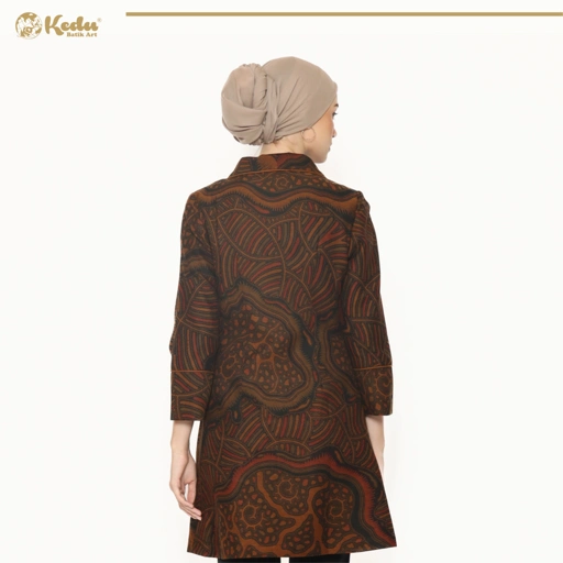 Image of Ulat Batu - Outer Batik Wanita Dobby Abu
