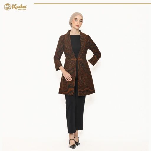 Image of Ulat Batu - Outer Batik Wanita Dobby Abu