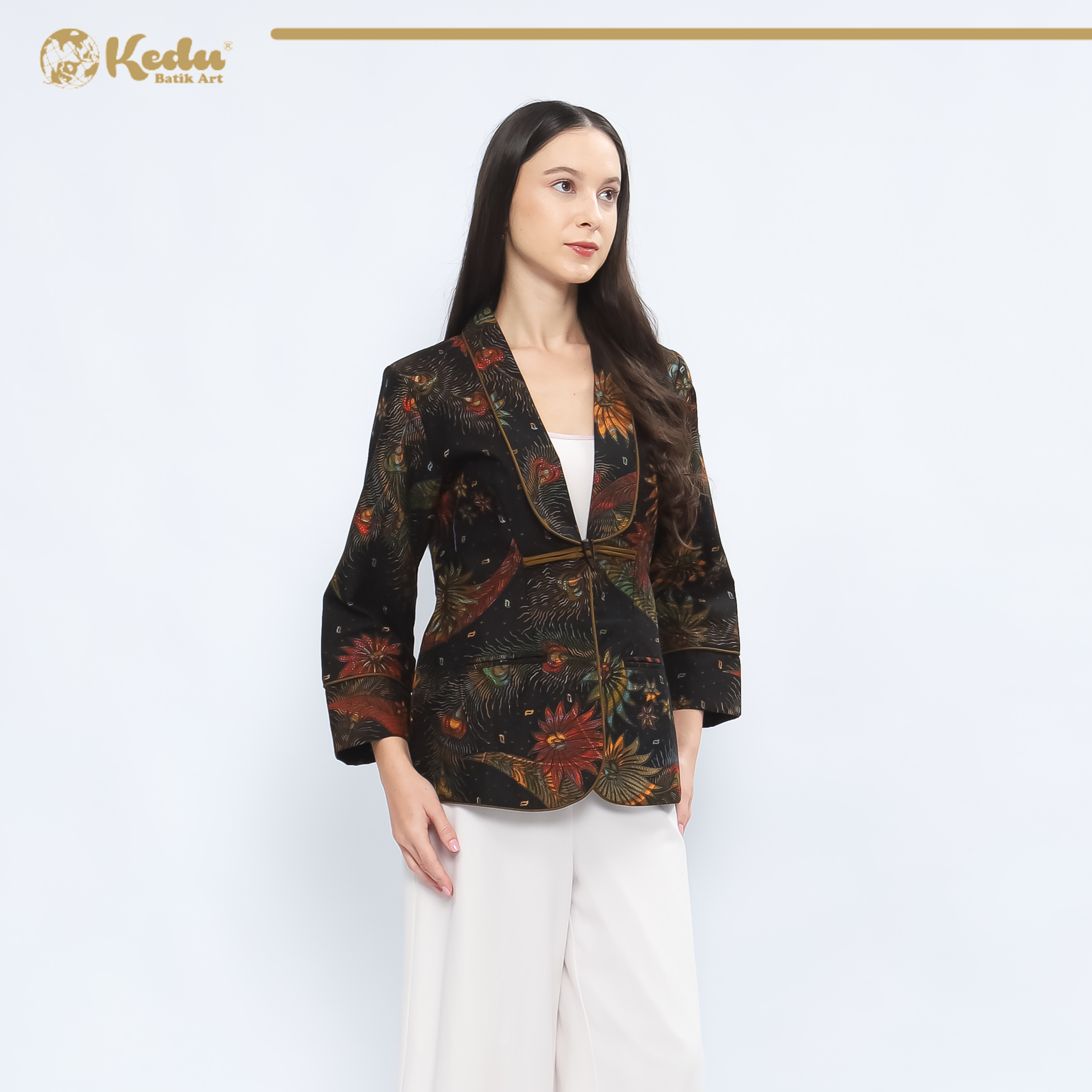 Atara - Outer Batik Wanita Katun Hitam