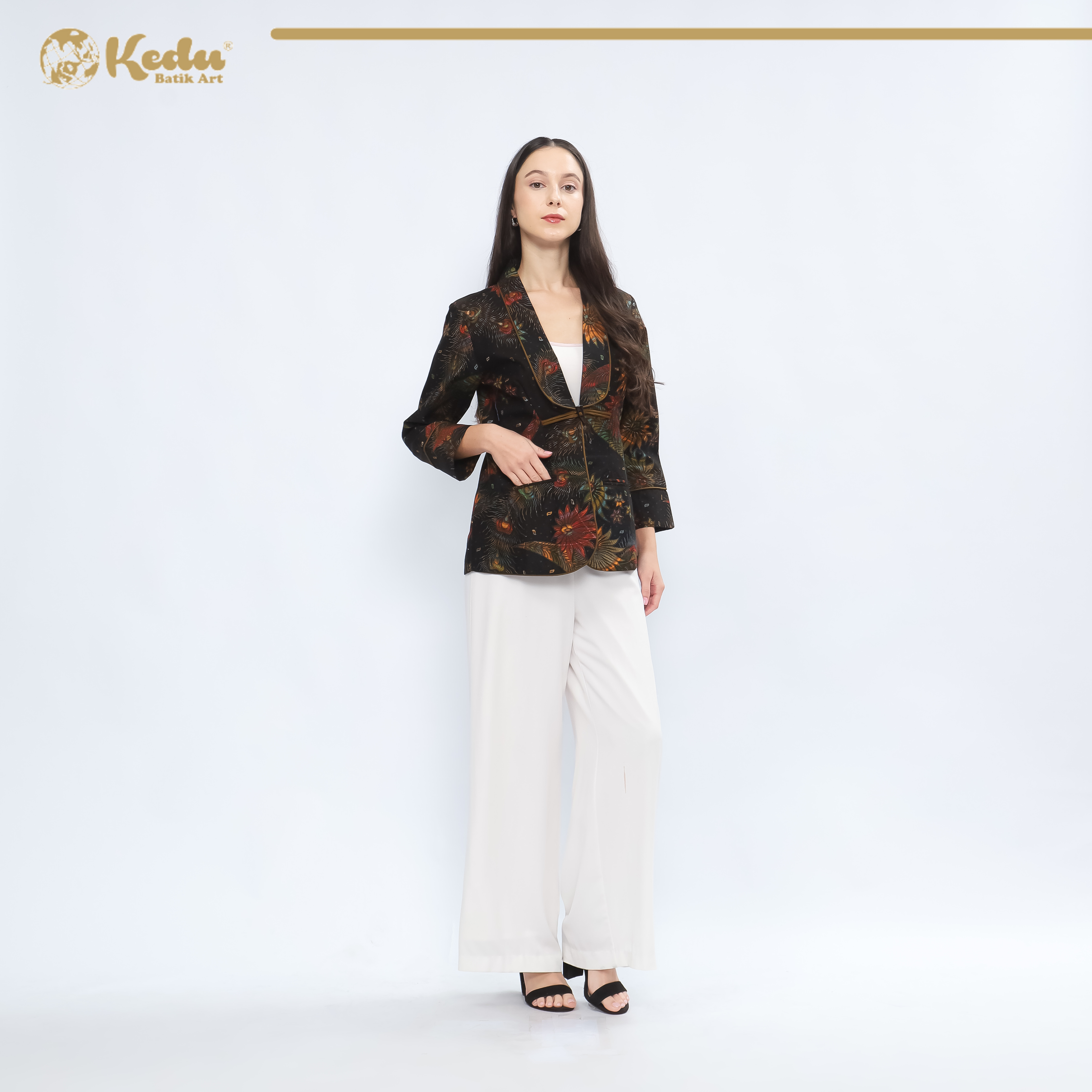 Atara - Outer Batik Wanita Katun Hitam
