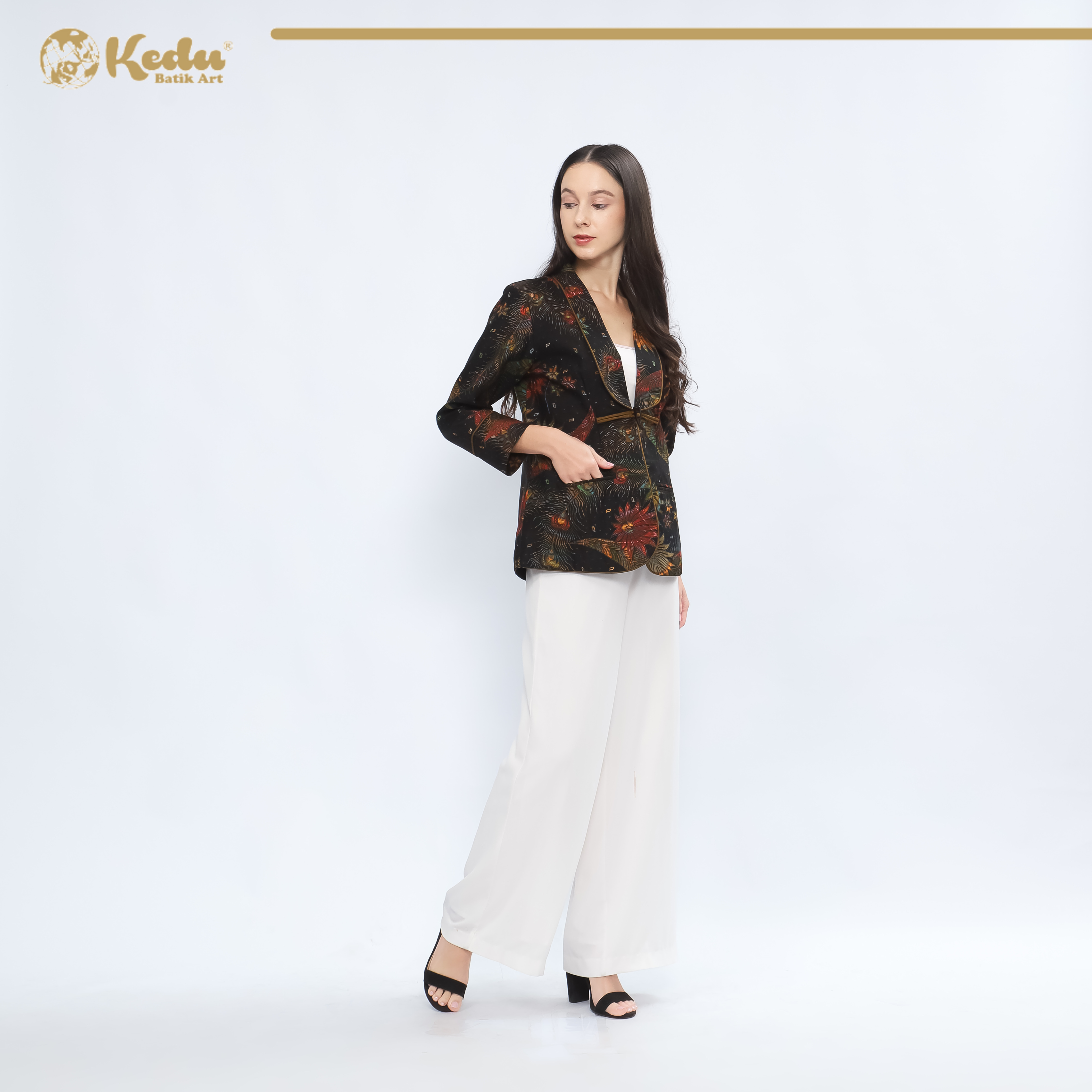 Atara - Outer Batik Wanita Katun Hitam