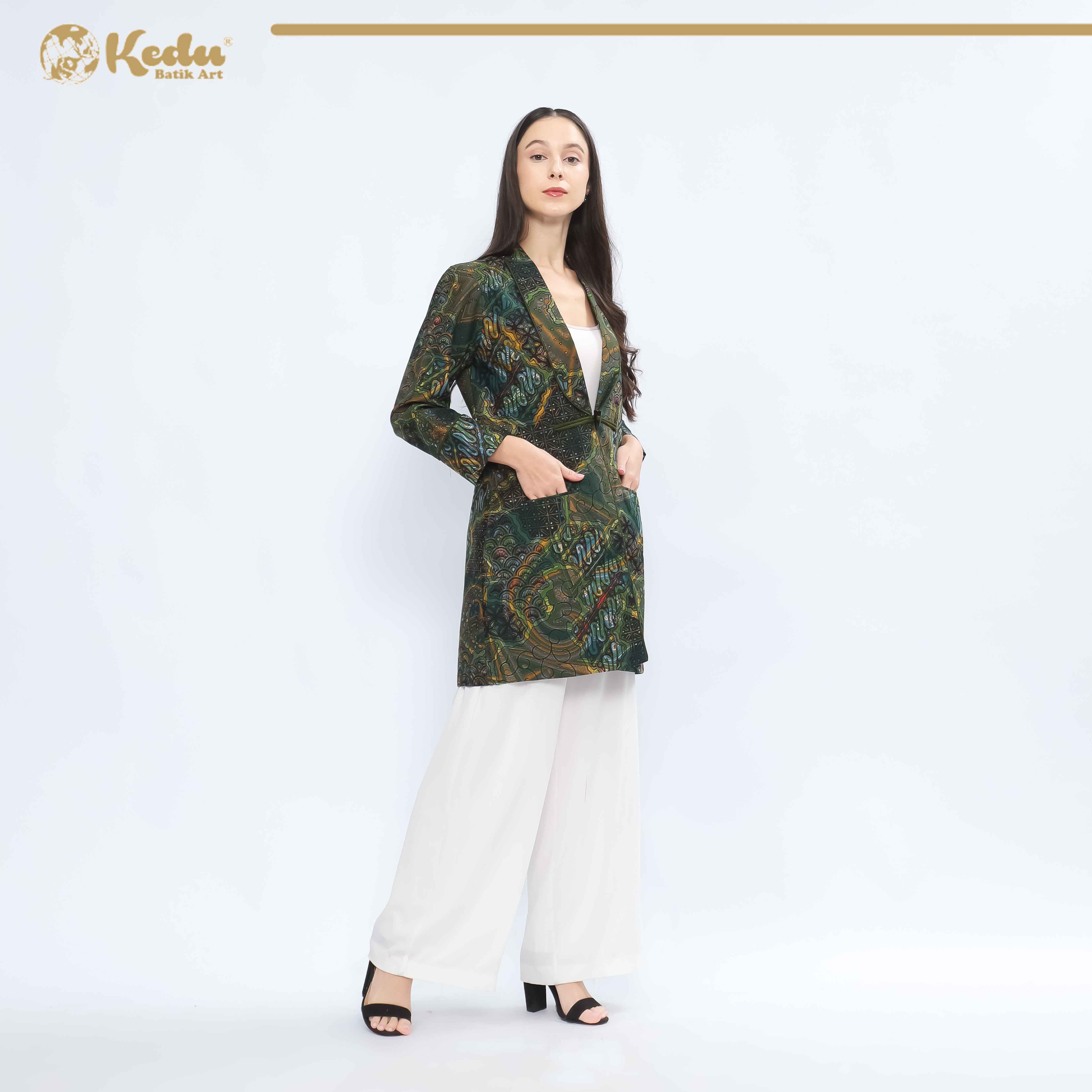 Elira - Outer Batik Wanita Katun Hijau