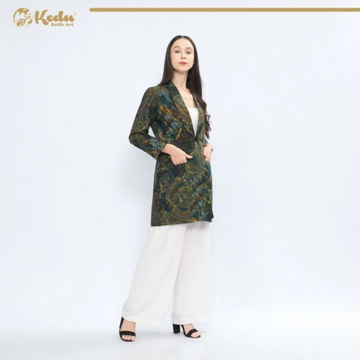 Image of Elira - Outer Batik Wanita Katun Hijau