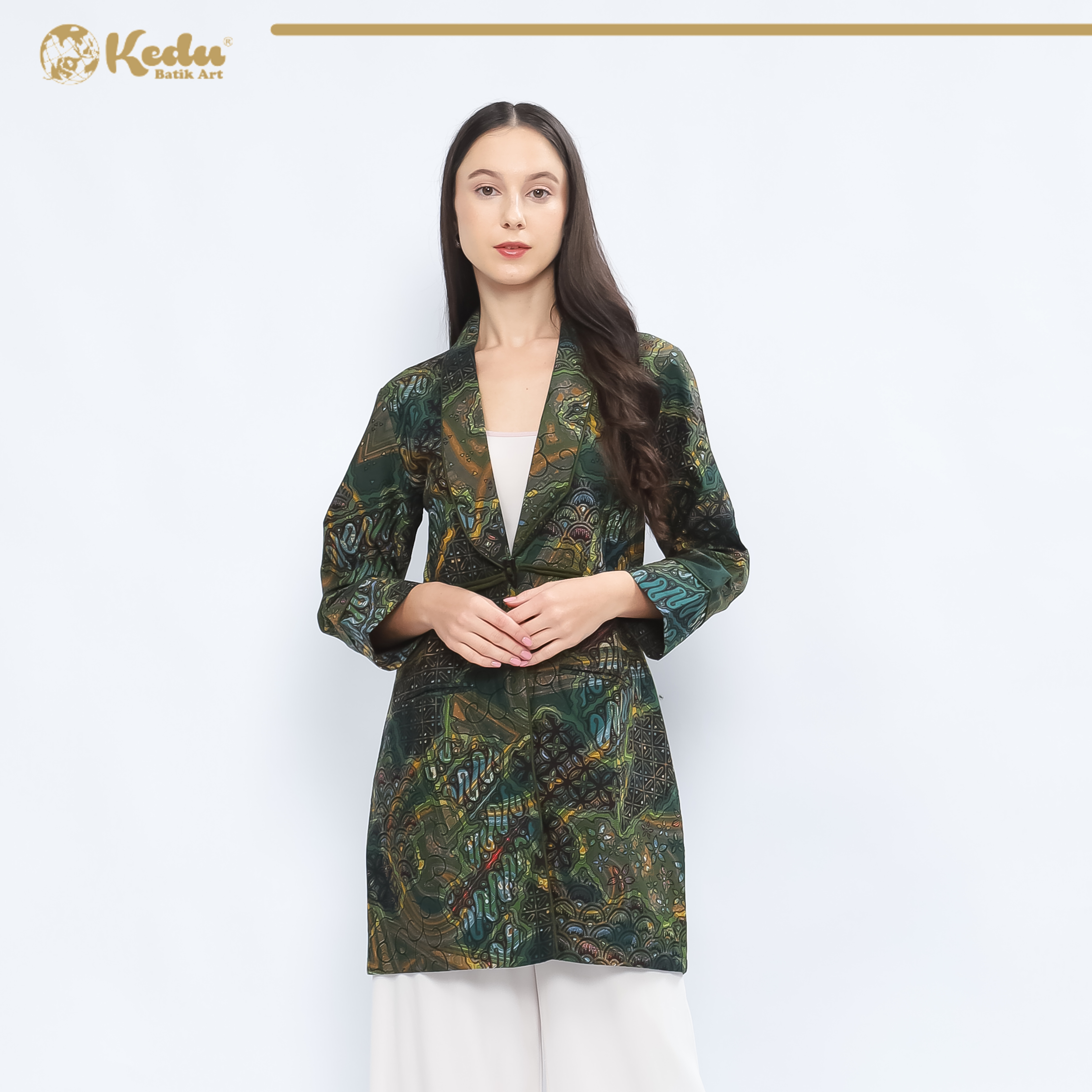 Elira - Outer Batik Wanita Katun Hijau