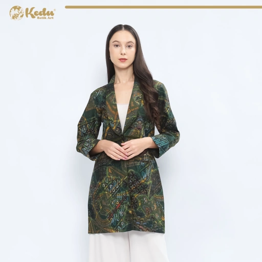Image of Elira - Outer Batik Wanita Katun Hijau