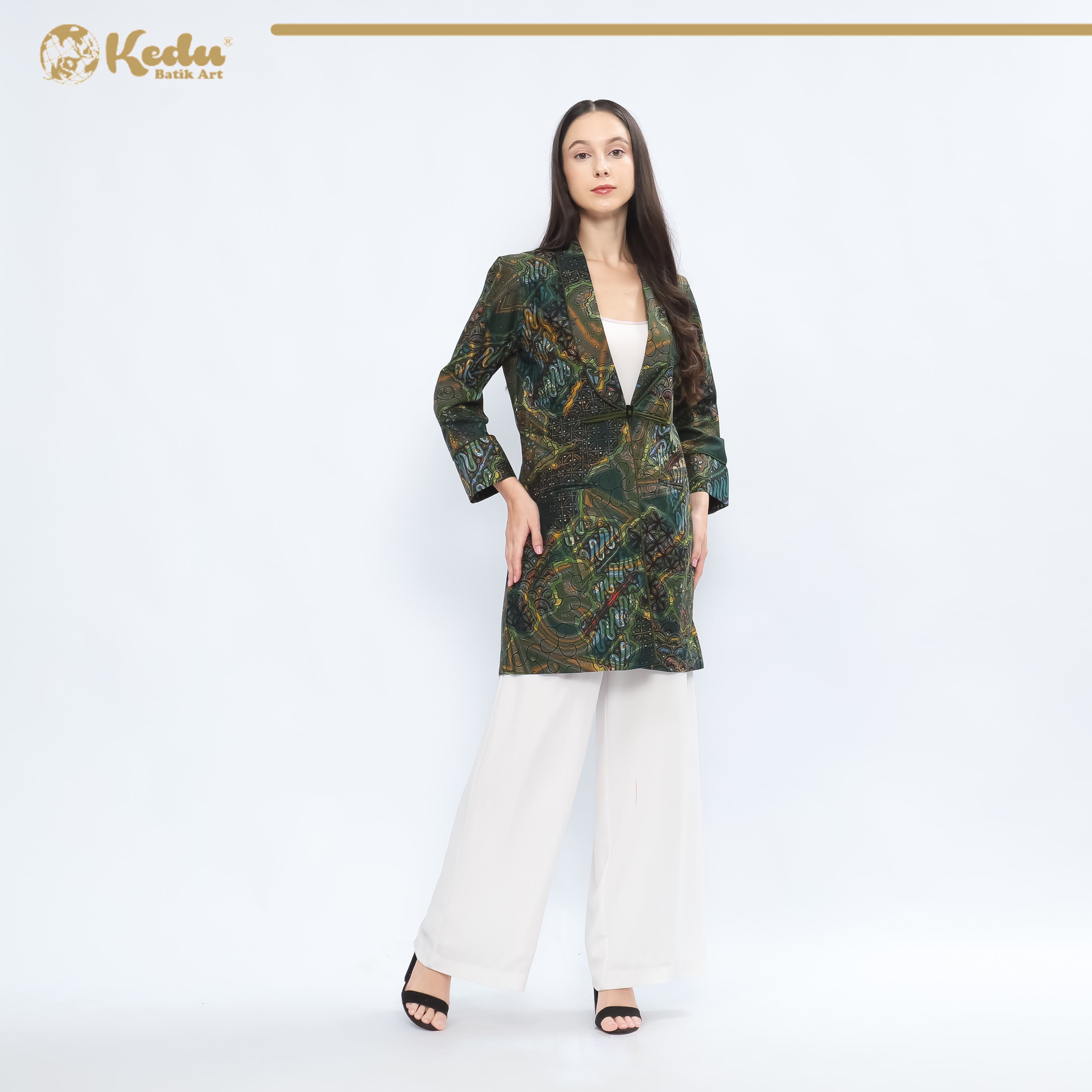 Elira - Outer Batik Wanita Katun Hijau