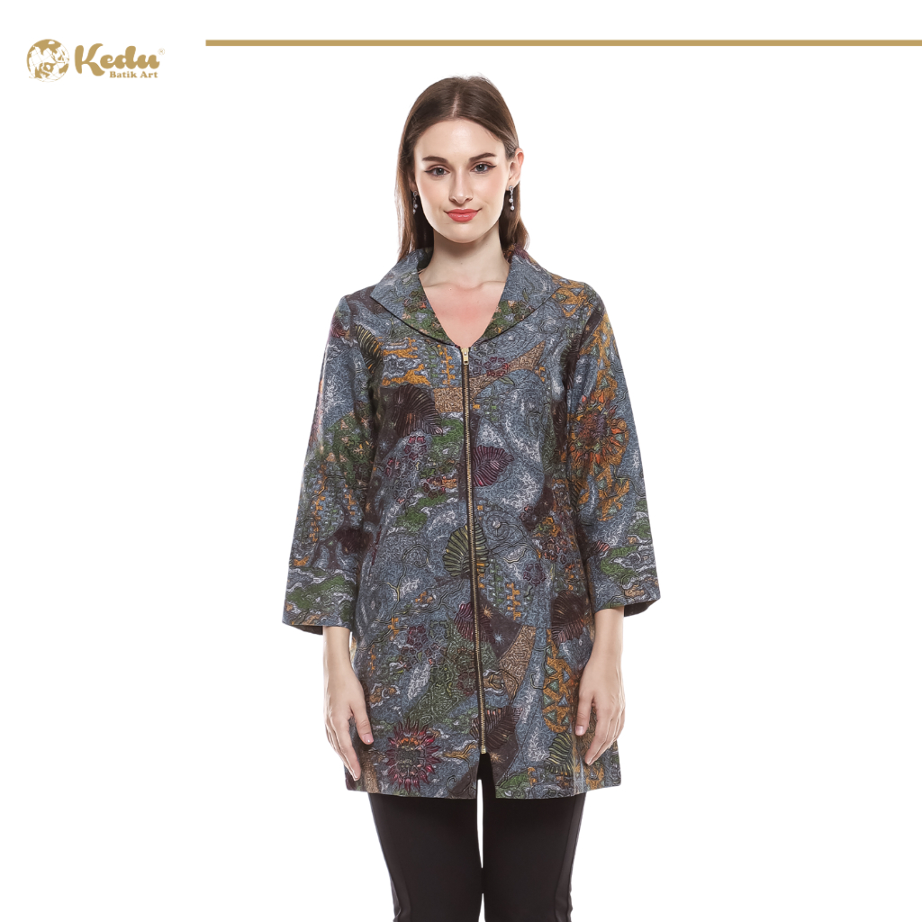 Savara - Tunik Batik Wanita Dobby Blue