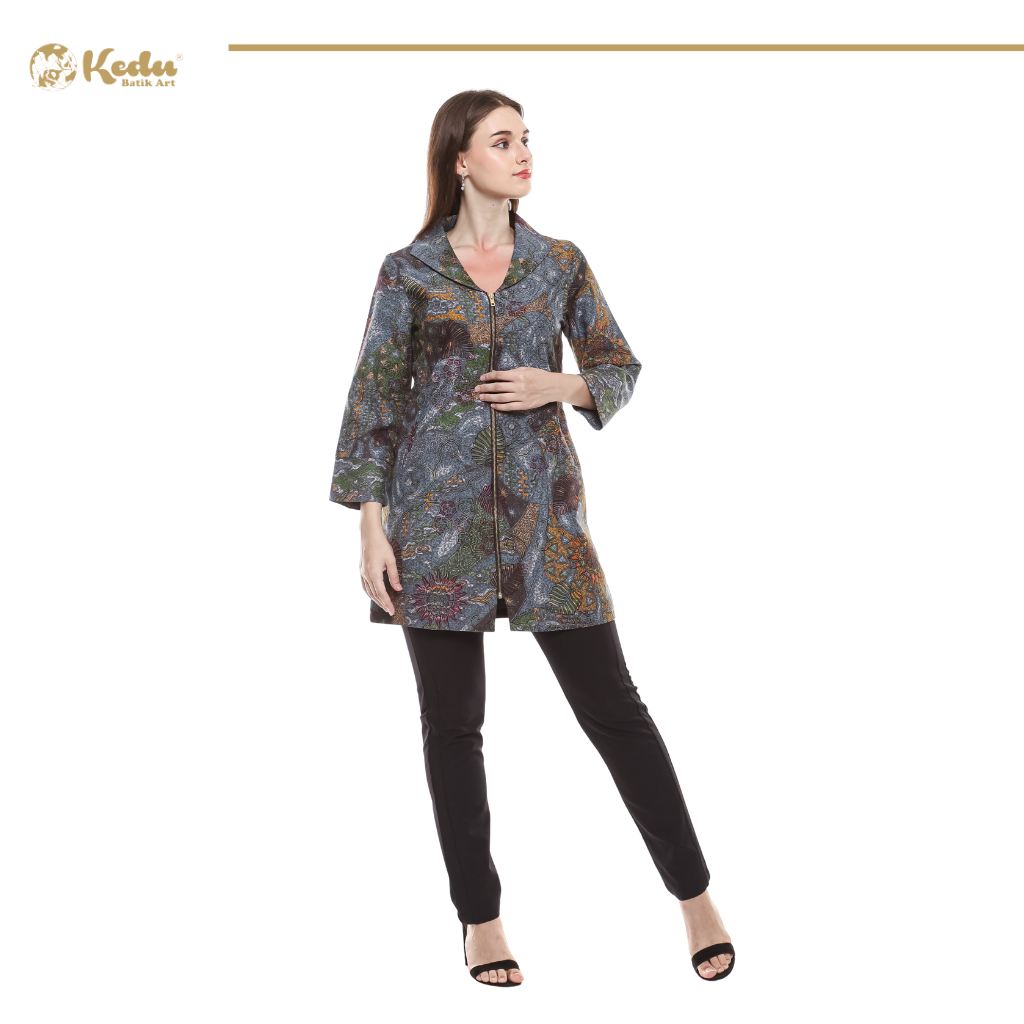 Savara - Tunik Batik Wanita Dobby Blue