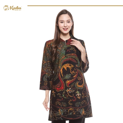 Image of Azzura - Tunik Batik Wanita Katun Hitam