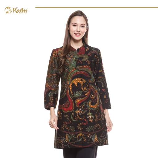 Image of Azzura - Tunik Batik Wanita Katun Hitam