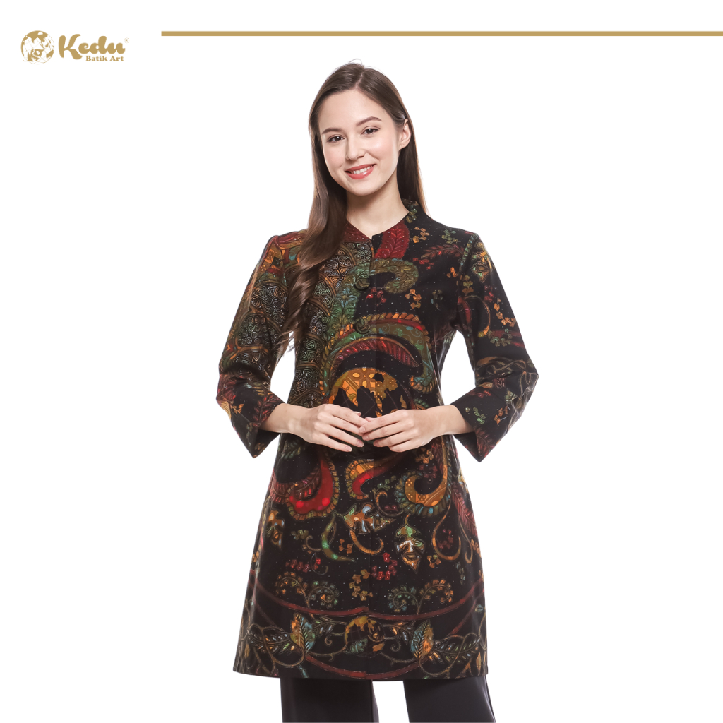 Azzura - Tunik Batik Wanita Katun Hitam