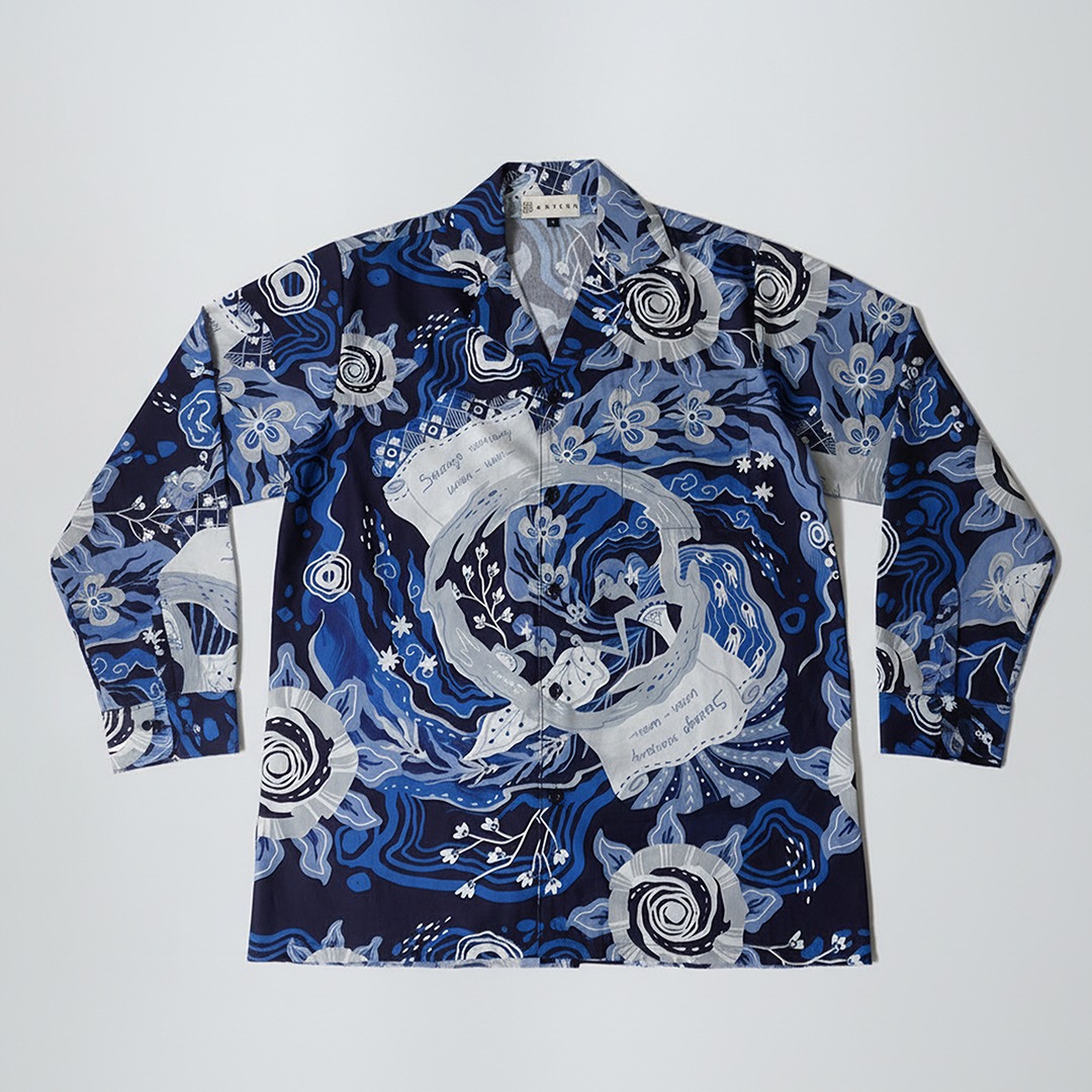 ARTINE - Kemeja Lengan Panjang Motif Dino