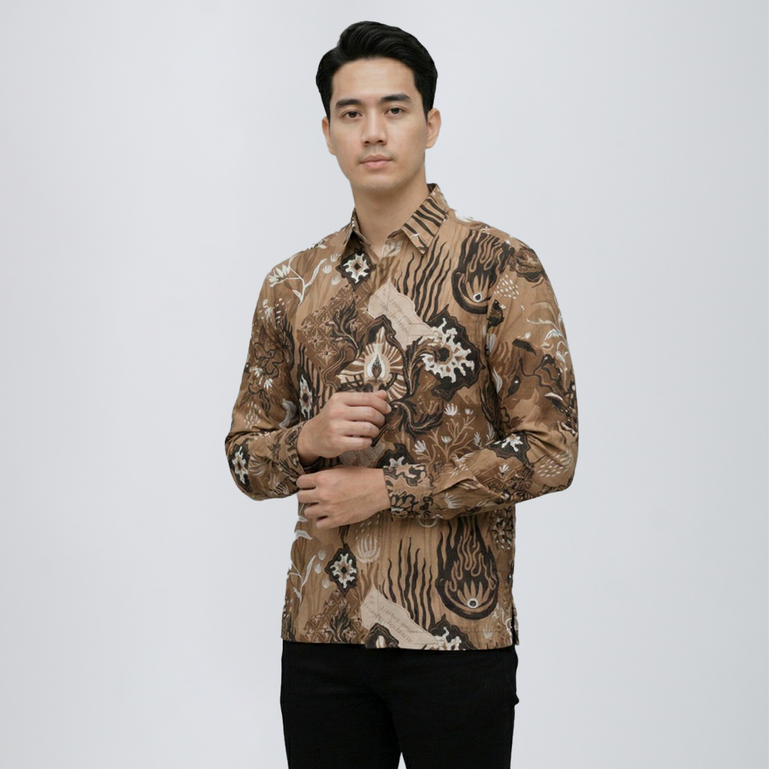ARTINE - Kemeja Lengan Panjang Motif Dino