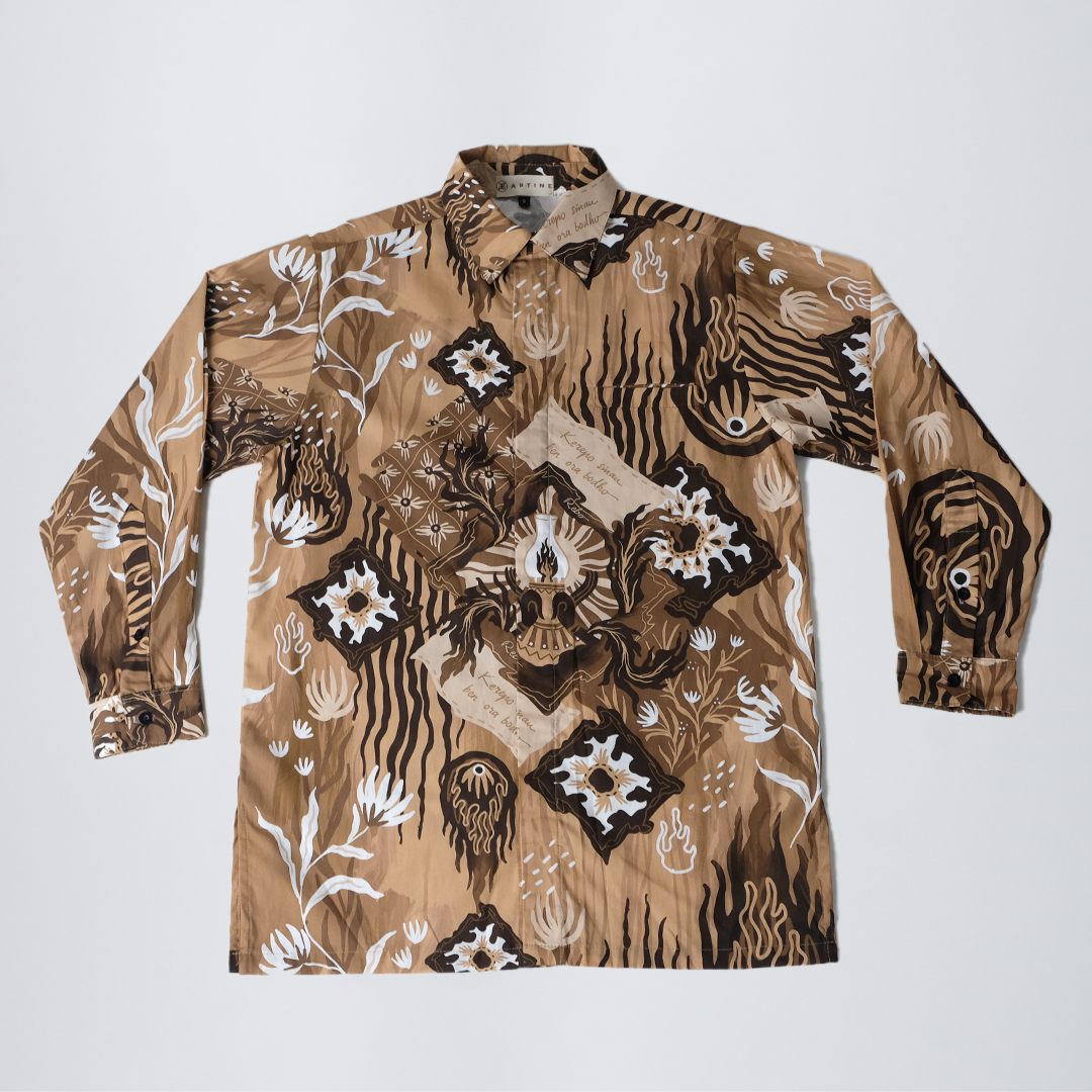 ARTINE - Kemeja Lengan Panjang Motif Dino