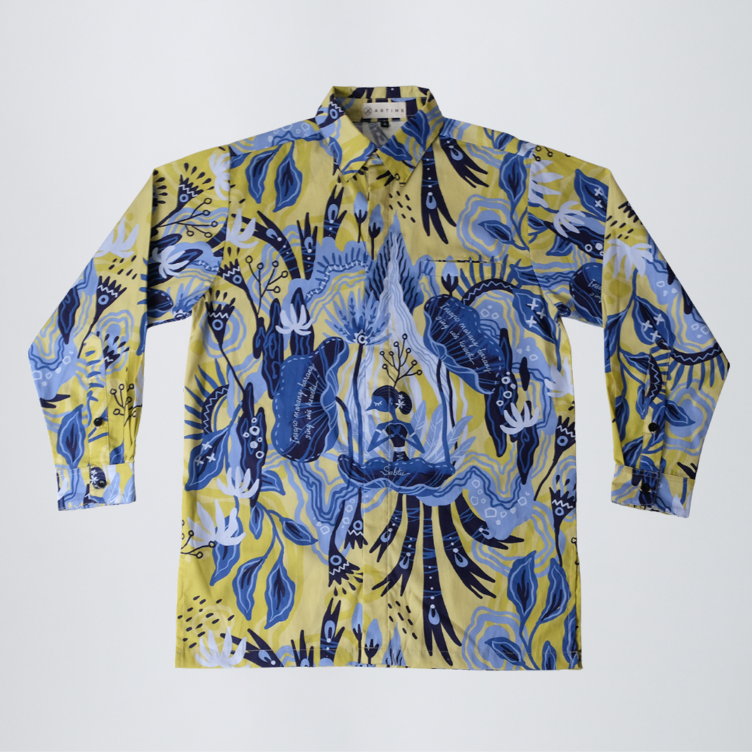ARTINE - Kemeja Lengan Panjang Motif Dino