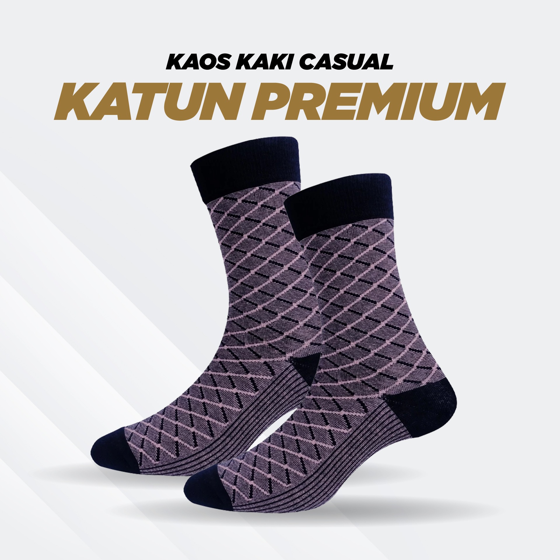 Men Socks Casual - Kaos kaki Casual Jaquard Plain