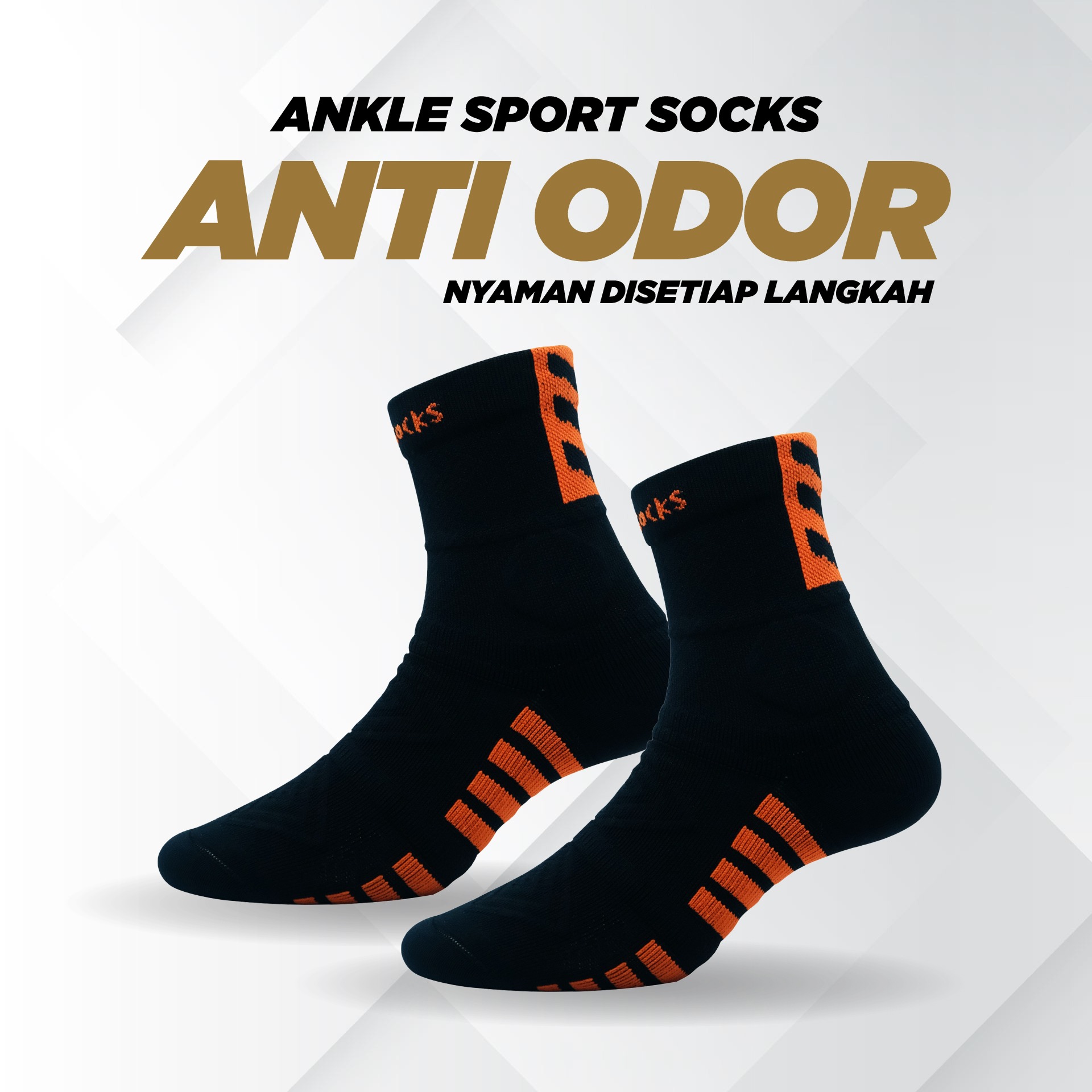 Kaos kaki Sport/Olahraga Fusion Sport Socks - Kaos kaki pria wanita- Katun - Anti bakteri/bau
