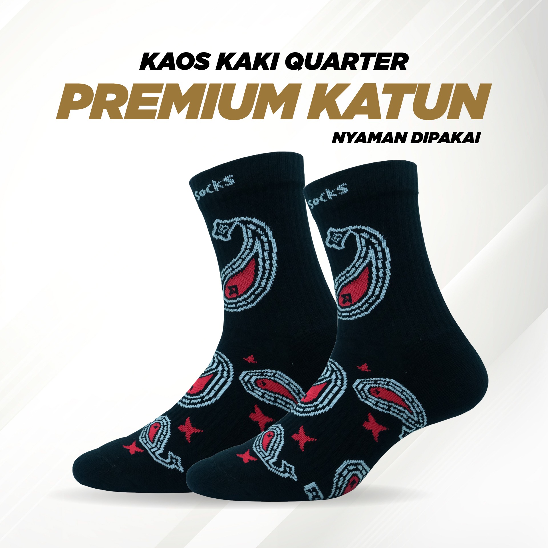 Kaos kaki Sport/Olahraga Katsuo Socks - Kaos kaki pria wanita- Katun - Anti bakteri/bau
