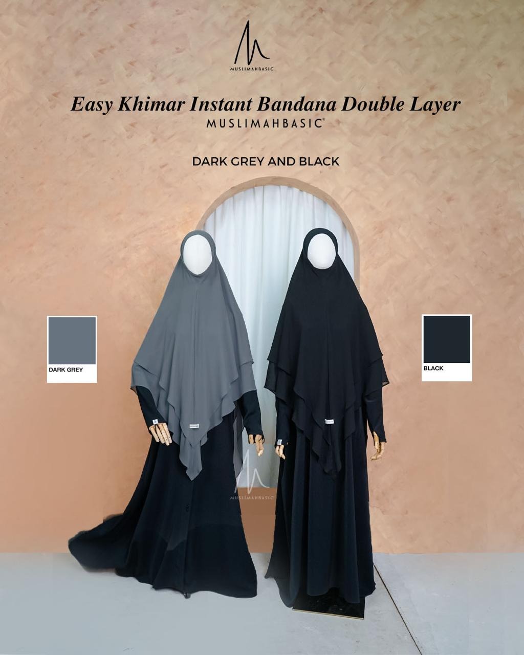 EASY INSTANT KHIMAR BANDANA DOUBLE LAYER V SERIES