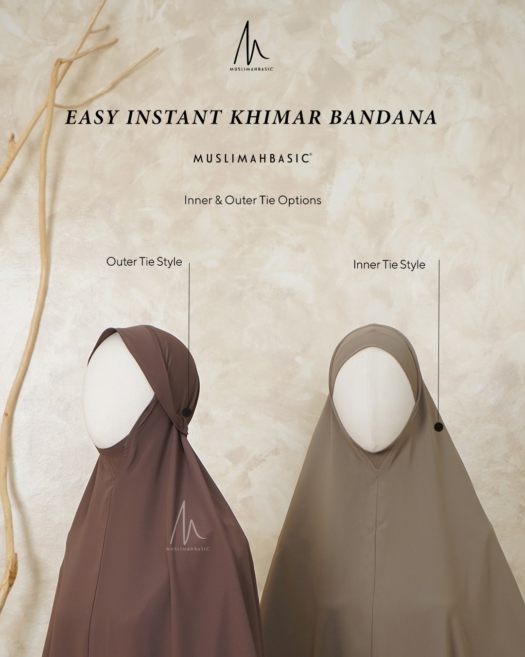 Ready Stock - Easy Instant Khimar Bandana V Shape