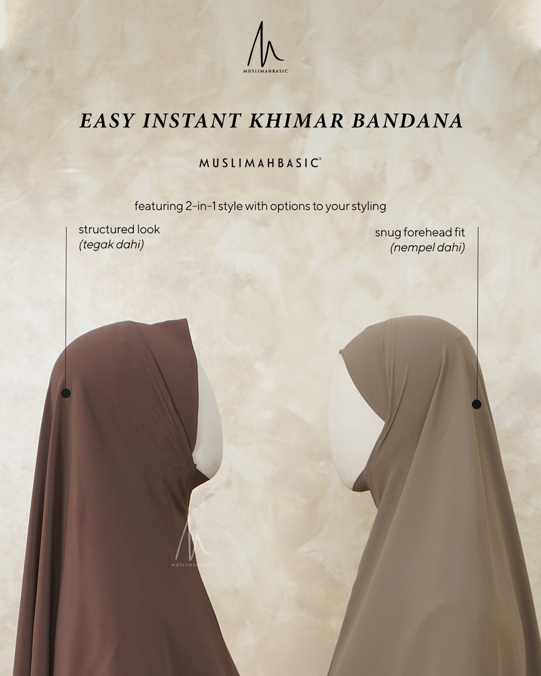 Ready Stock - Easy Instant Khimar Bandana V Shape