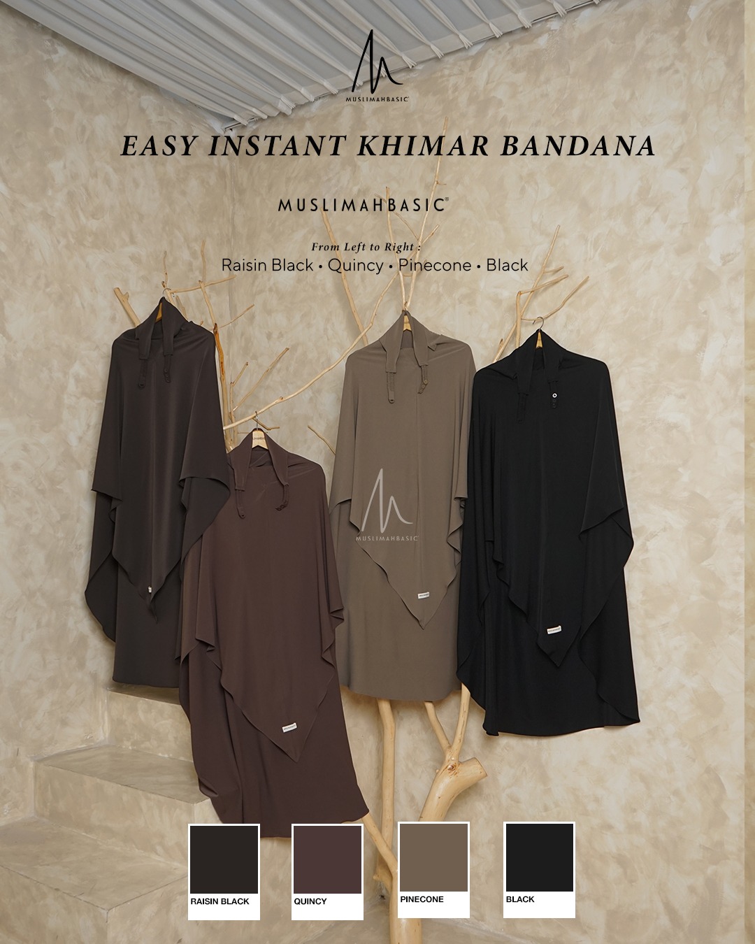 Ready Stock - Easy Instant Khimar Bandana V Shape