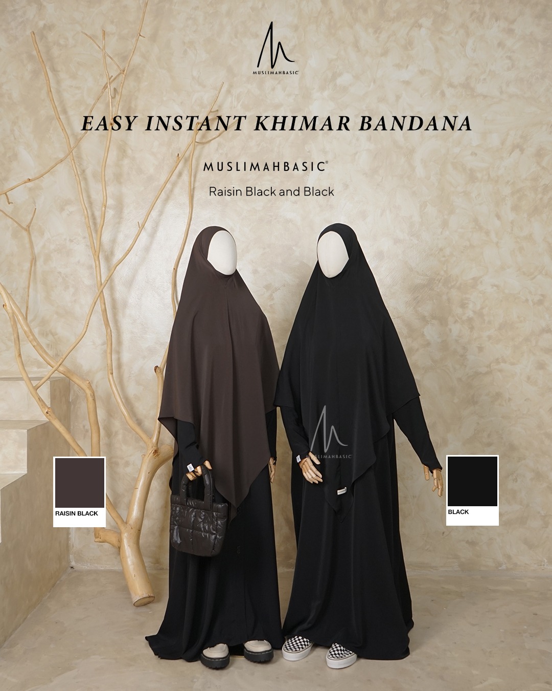 Ready Stock - Easy Instant Khimar Bandana V Shape