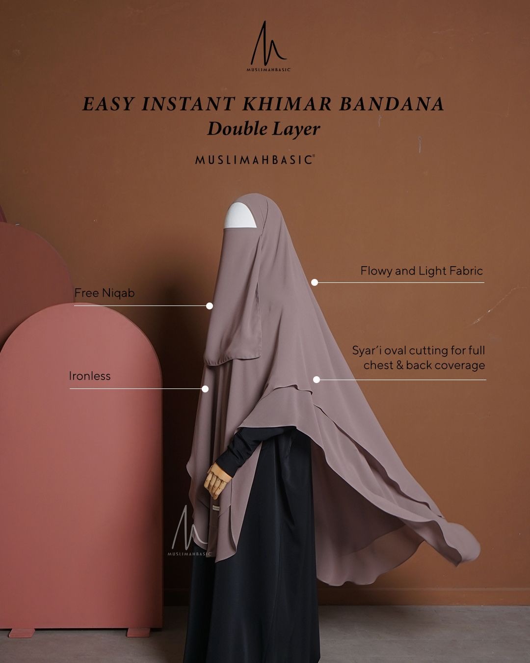 PO - Easy Instant Khimar Bandana Double Layer