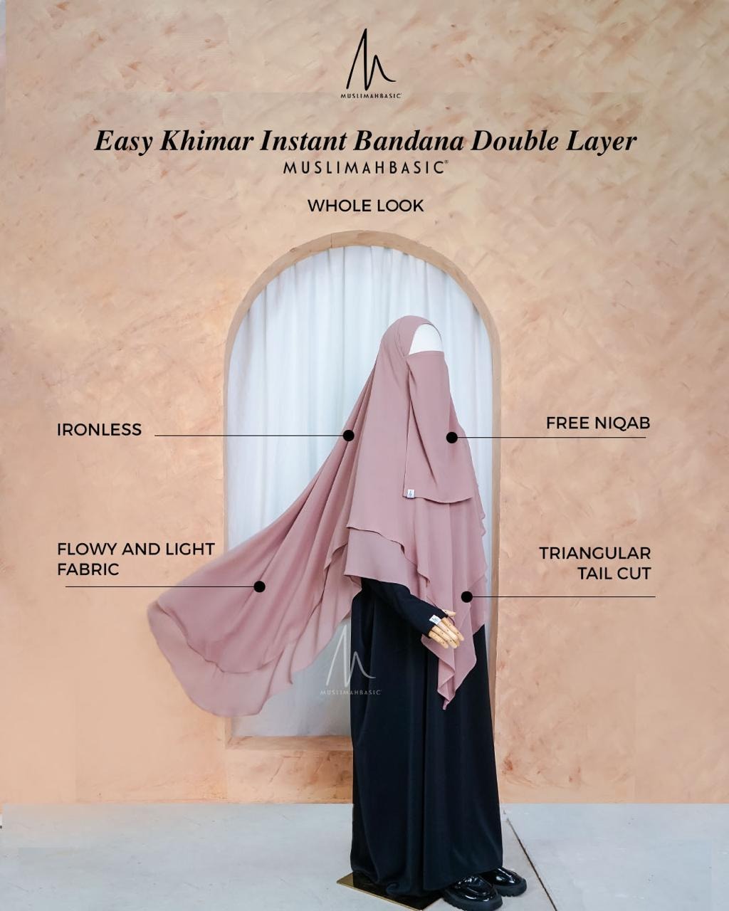 EASY INSTANT KHIMAR BANDANA DOUBLE LAYER V SERIES