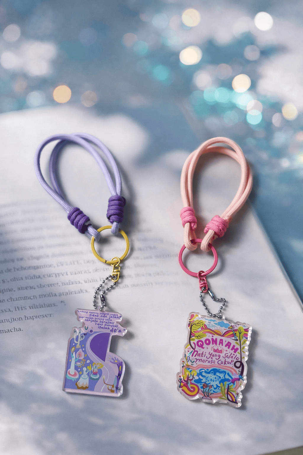 MUSLIMAH BASIC - JOYFUL FAITH REMINDER (Bag Charm, Key chain, Strap Hp, gantungan kunci islami, ganci quotes)
