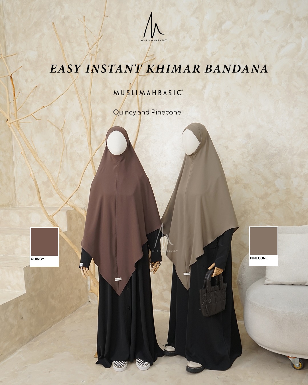 Ready Stock - Easy Instant Khimar Bandana V Shape