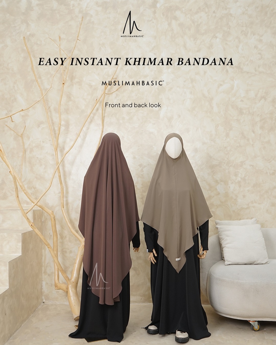 Ready Stock - Easy Instant Khimar Bandana V Shape