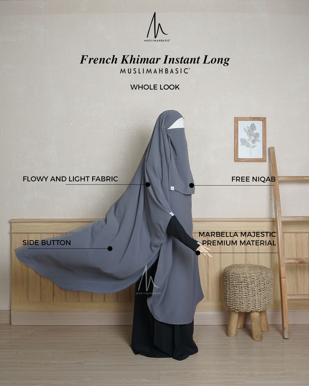French Khimar Instant Long
